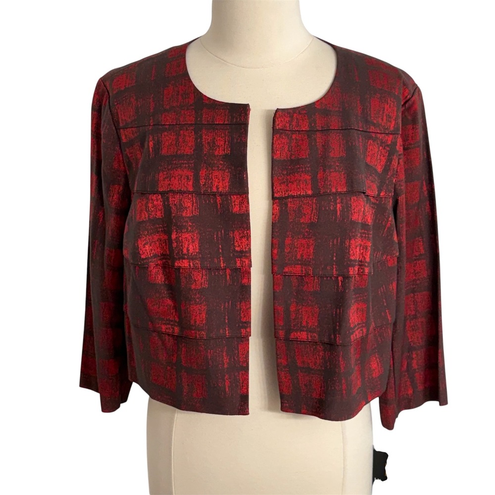 I.N. Studio Women's 3/4 Sleeve Cropped Structured Jacket